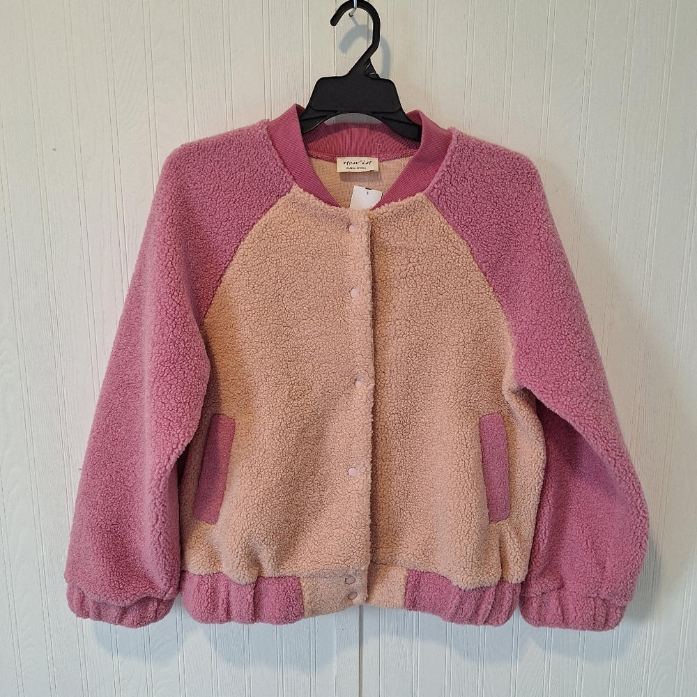 NWT Universal Thread Pink Colorblock Sherpa Bomber Jacket - Picture 3 of 14